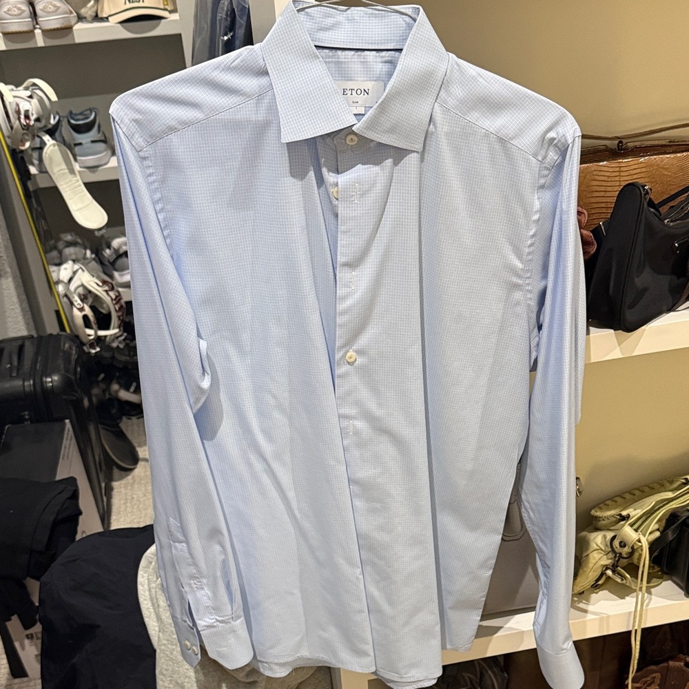 Eton Sky Blue Dress Shirt for Men